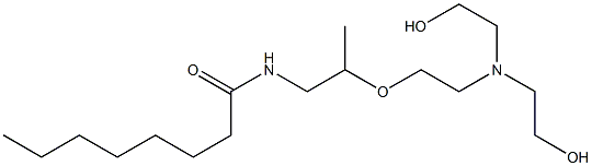N-[2-[2-[ビス(2-ヒドロキシエチル)アミノ]エトキシ]プロピル]オクタンアミド 化学構造式