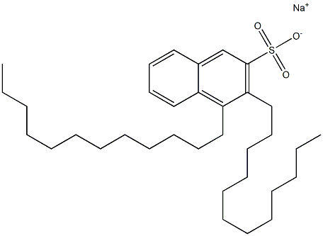 3,4-ジドデシル-2-ナフタレンスルホン酸ナトリウム 化学構造式