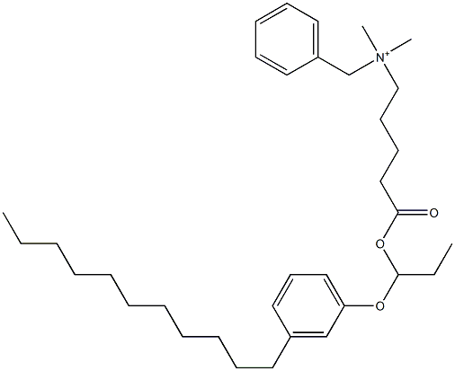 N,N-Dimethyl-N-benzyl-N-[4-[[1-(3-undecylphenyloxy)propyl]oxycarbonyl]butyl]aminium Structure