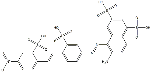 6-Amino-5-[[4-[2-(4-nitro-2-sulfophenyl)ethenyl]-3-sulfophenyl]azo]-1,3-naphthalenedisulfonic acid Structure