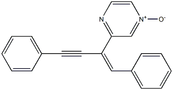 3-[(Z)-1-Benzylidene-3-phenyl-2-propynyl]-1-pyrazinium-1-olate,,结构式