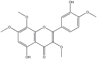 3',5-ジヒドロキシ-3,4',7,8-テトラメトキシフラボン 化学構造式
