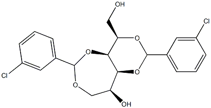 2-O,4-O:3-O,6-O-Bis(3-chlorobenzylidene)-L-glucitol Structure