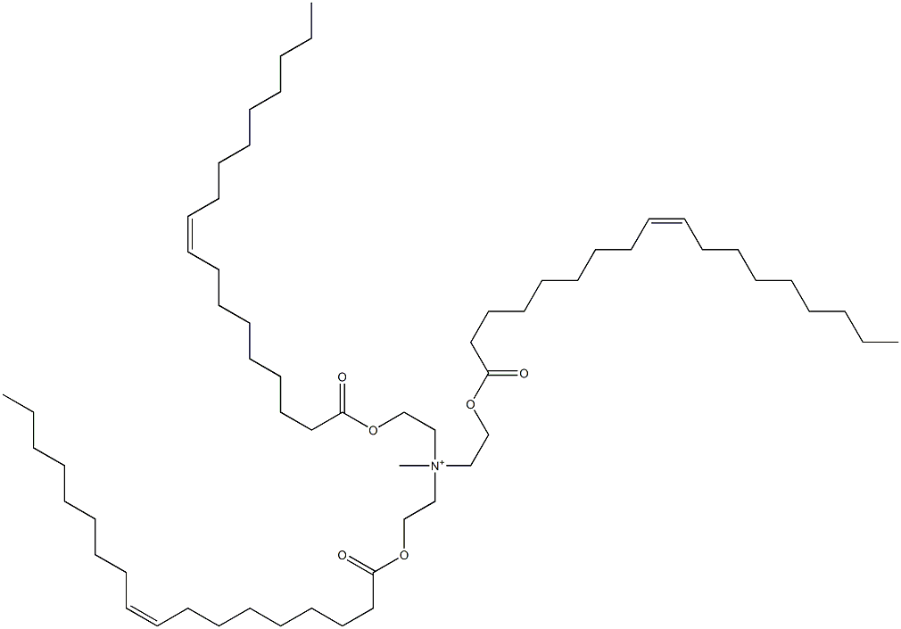 N-メチル-2-[[(Z)-1-オキソ-9-オクタデセニル]オキシ]-N,N-ビス[2-[[(Z)-1-オキソ-9-オクタデセニル]オキシ]エチル]エタンアミニウム 化学構造式