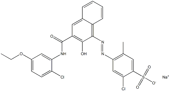 2-Chloro-5-methyl-4-[[3-[[(2-chloro-5-ethoxyphenyl)amino]carbonyl]-2-hydroxy-1-naphtyl]azo]benzenesulfonic acid sodium salt Structure