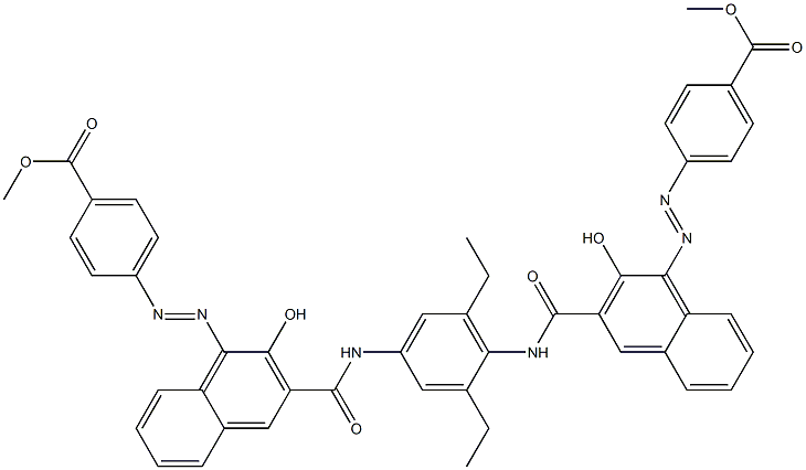 N,N'-(2,6-Diethyl-1,4-phenylene)bis[4-[[4-(methoxycarbonyl)phenyl]azo]-3-hydroxy-2-naphthalenecarboxamide] Structure