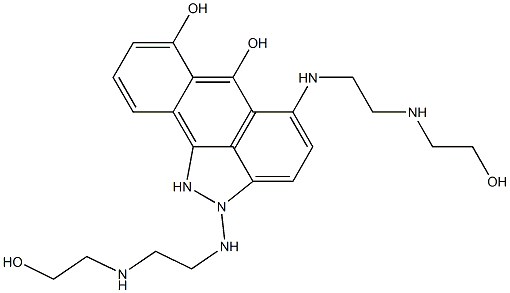 1,2-Dihydro-2,5-bis[2-(2-hydroxyethylamino)ethylamino]anthra[1,9-cd]pyrazole-6,7-diol,,结构式