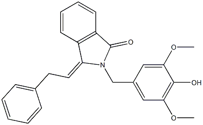 2-(4-Hydroxy-3,5-dimethoxybenzyl)-3-(2-phenylethylidene)-2H-isoindol-1-one 结构式