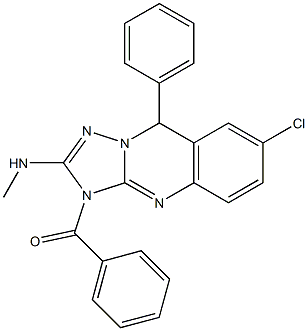 7-Chloro-3,9-dihydro-2-methylamino-3-benzoyl-9-phenyl[1,2,4]triazolo[5,1-b]quinazoline Structure