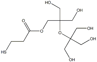 3-メルカプトプロパン酸[5-ヒドロキシ-2,2,4,4-テトラキス(ヒドロキシメチル)-3-オキサペンタン]-1-イル 化学構造式