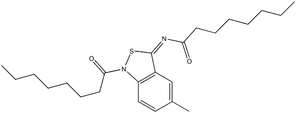 5-Methyl-1-octanoyl-3(1H)-octanoylimino-2,1-benzisothiazole Struktur