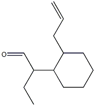2-[2-(2-プロペニル)シクロヘキシル]ブタナール 化学構造式