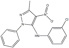 1-Phenyl-3-methyl-4-nitro-5-[(3-chlorophenyl)amino]-1H-pyrazole Structure