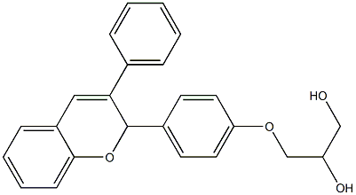 2-[4-(2,3-Dihydroxypropoxy)phenyl]-3-phenyl-2H-1-benzopyran,,结构式