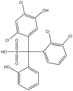 (2,3-Dichlorophenyl)(2,4-dichloro-5-hydroxyphenyl)(2-hydroxyphenyl)methanesulfonic acid Struktur