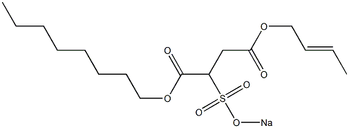 2-(Sodiosulfo)succinic acid 1-octyl 4-(2-butenyl) ester Structure