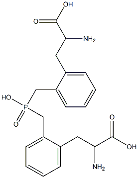 ビス[2-(2-アミノ-2-カルボキシエチル)ベンジル]ホスフィン酸 化学構造式