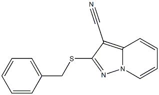 2-[[フェニルメチル]チオ]-ピラゾロ[1,5-a]ピリジン-3-カルボニトリル 化学構造式