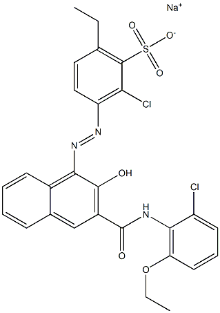 2-Chloro-6-ethyl-3-[[3-[[(2-chloro-6-ethoxyphenyl)amino]carbonyl]-2-hydroxy-1-naphtyl]azo]benzenesulfonic acid sodium salt|