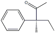 [S,(+)]-3-メチル-3-フェニル-2-ペンタノン 化学構造式