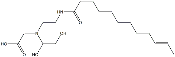 N-(1,2-ジヒドロキシエチル)-N-[2-(10-ドデセノイルアミノ)エチル]アミノ酢酸 化学構造式