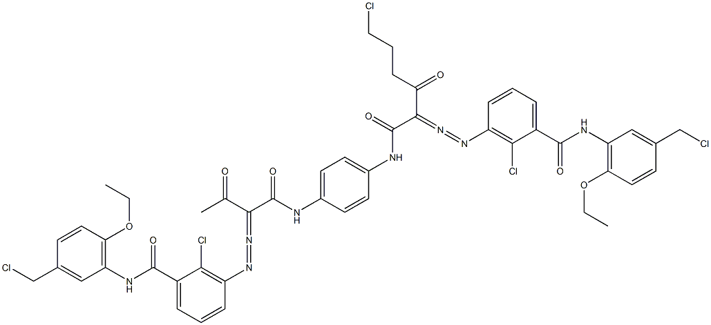 3,3'-[2-(2-Chloroethyl)-1,4-phenylenebis[iminocarbonyl(acetylmethylene)azo]]bis[N-[3-(chloromethyl)-6-ethoxyphenyl]-2-chlorobenzamide]|