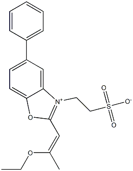 2-[[2-(2-Ethoxy-1-propenyl)-5-phenylbenzoxazol-3-ium]-3-yl]ethanesulfonate Structure