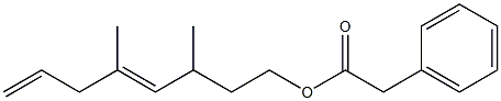 Phenylacetic acid 3,5-dimethyl-4,7-octadienyl ester Structure