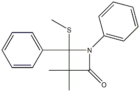 3,3-Dimethyl-4-(methylthio)-1,4-diphenylazetidin-2-one,,结构式