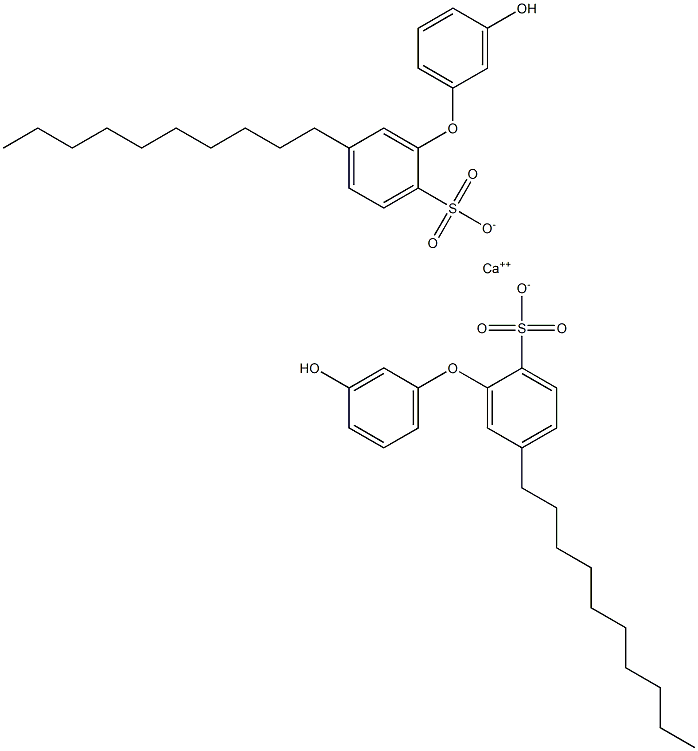 Bis(3'-hydroxy-5-decyl[oxybisbenzene]-2-sulfonic acid)calcium salt,,结构式