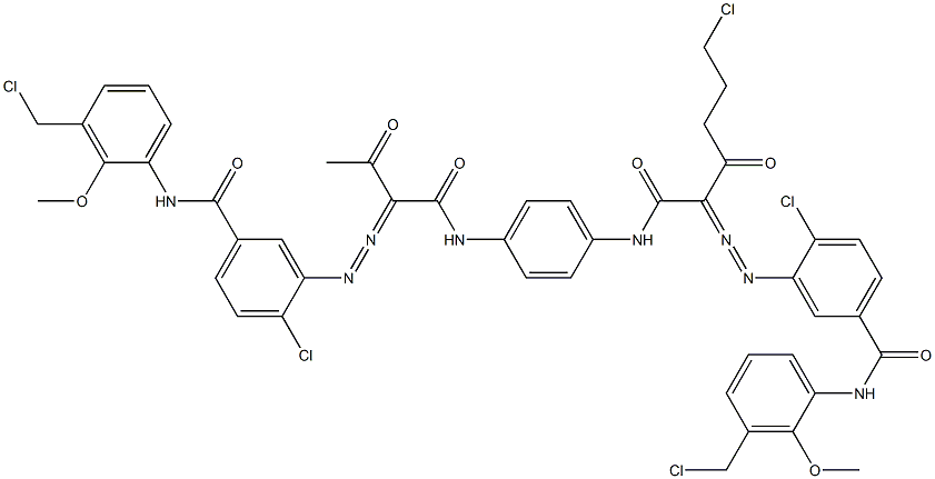 3,3'-[2-(2-Chloroethyl)-1,4-phenylenebis[iminocarbonyl(acetylmethylene)azo]]bis[N-[3-(chloromethyl)-2-methoxyphenyl]-4-chlorobenzamide]