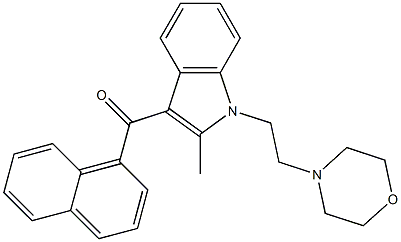 3-[(1-ナフチル)カルボニル]-2-メチル-1-(2-モルホリノエチル)-1H-インドール 化学構造式