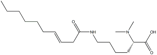 N6-(3-デセノイル)-N2,N2-ジメチルリシン 化学構造式