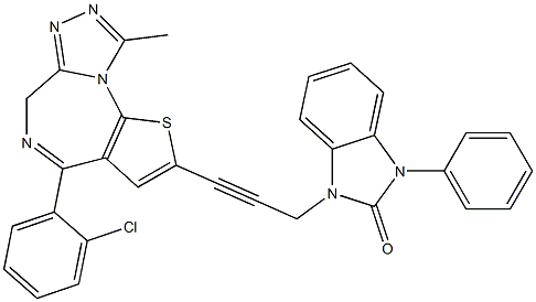 4-(2-Chlorophenyl)-9-methyl-2-[3-[(2,3-dihydro-2-oxo-3-phenyl-1H-benzimidazol)-1-yl]-1-propynyl]-6H-thieno[3,2-f][1,2,4]triazolo[4,3-a][1,4]diazepine