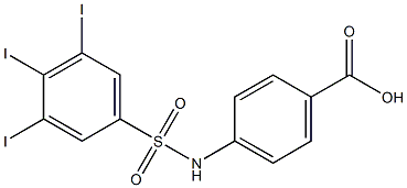 4-(3,4,5-トリヨードフェニルスルホニルアミノ)安息香酸 化学構造式