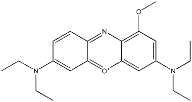 3,7-Bis(diethylamino)-1-methoxyphenoxazin-5-ium Structure