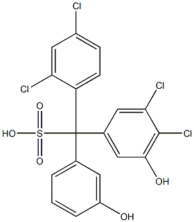 (2,4-Dichlorophenyl)(3,4-dichloro-5-hydroxyphenyl)(3-hydroxyphenyl)methanesulfonic acid Structure