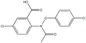 2-[[(4-クロロフェニル)オキシ]アセチルアミノ]-5-クロロ安息香酸 化学構造式