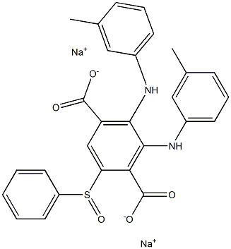 2-(Phenylsulfinyl)-5,6-di(m-toluidino)terephthalic acid disodium salt Struktur