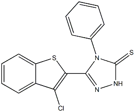 3-(3-Chlorobenzo[b]thiophen-2-yl)-4-phenyl-1H-1,2,4-triazole-5(4H)-thione Structure