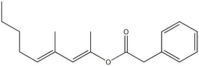 Phenylacetic acid 1,3-dimethyl-1,3-octadienyl ester Structure