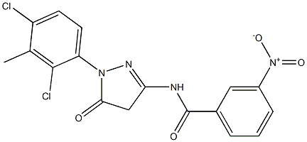1-(2,4-Dichloro-3-methylphenyl)-3-(3-nitrobenzoylamino)-5(4H)-pyrazolone,,结构式