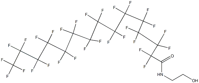 N-(2-ヒドロキシエチル)-2,2,3,3,4,4,5,5,6,6,7,7,8,8,9,9,10,10,11,11,12,12,13,13,14,14,15,15,15-ノナコサフルオロペンタデカンアミド 化学構造式