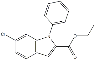 1-Phenyl-6-chloro-1H-indole-2-carboxylic acid ethyl ester,,结构式