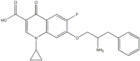 7-[2-Amino-3-phenylpropoxy]-1-cyclopropyl-6-fluoro-1,4-dihydro-4-oxoquinoline-3-carboxylic acid,,结构式