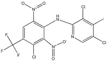3,5-Dichloro-4-methyl-N-(3-chloro-4-trifluoromethyl-2,6-dinitrophenyl)pyridin-2-amine,,结构式