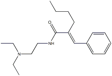 N-(2-Diethylaminoethyl)-2-butyl-3-phenylpropenamide,,结构式