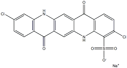3,10-Dichloro-5,7,12,14-tetrahydro-7,14-dioxoquino[2,3-b]acridine-4-sulfonic acid sodium salt Struktur