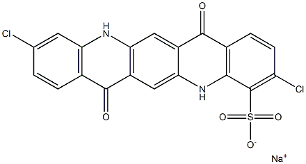 3,10-Dichloro-5,7,12,14-tetrahydro-7,14-dioxoquino[2,3-b]acridine-4-sulfonic acid sodium salt,,结构式