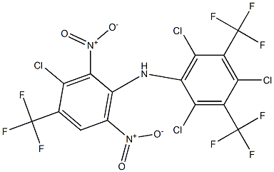 3-クロロ-4-トリフルオロメチル-2,6-ジニトロ-N-[2,4,6-トリクロロ-3,5-ビス(トリフルオロメチル)フェニル]ベンゼンアミン 化学構造式